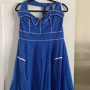 Blue Polkadot ModCloth Hell Bunny Vixen Dress XXL